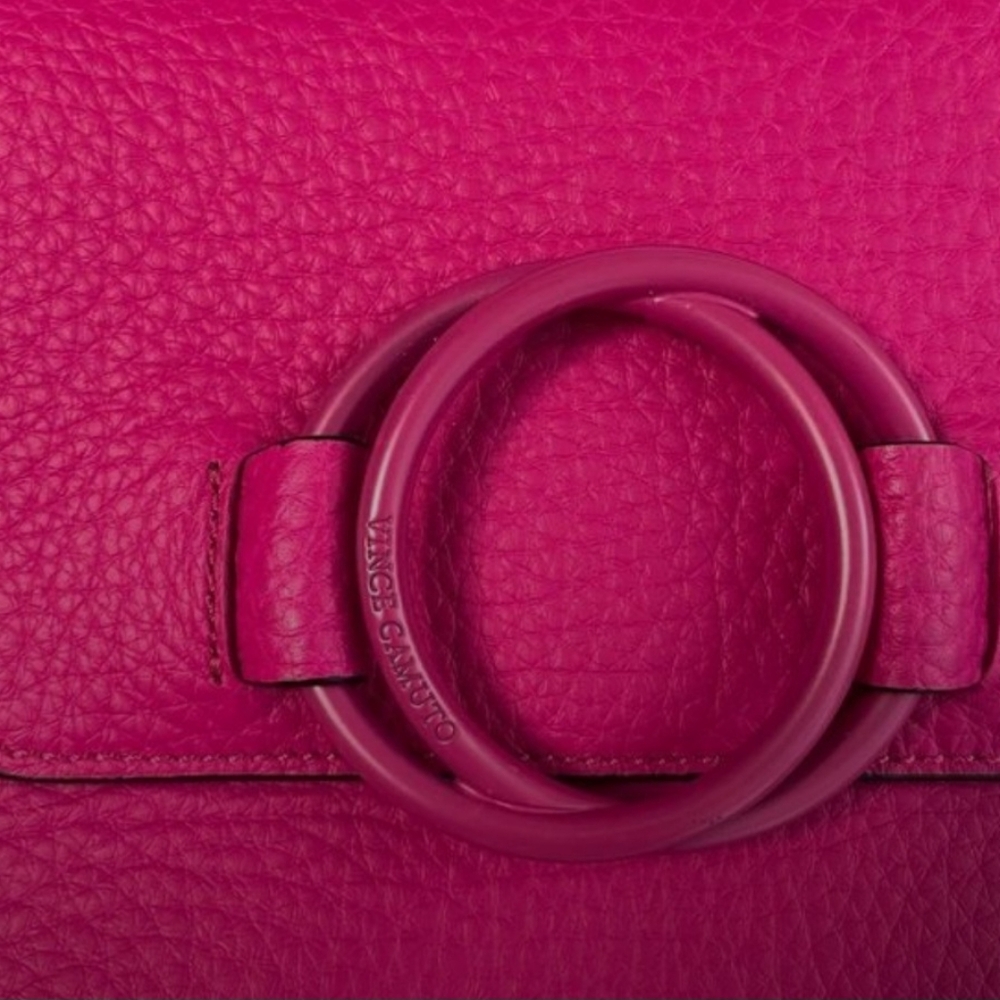 VINCE CAMUTO Mystic Magenta Leather Shoulder Compact Bag - Picture 3 of 10